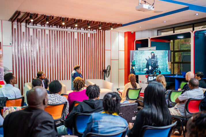 Front view of the Senses Hub workspace